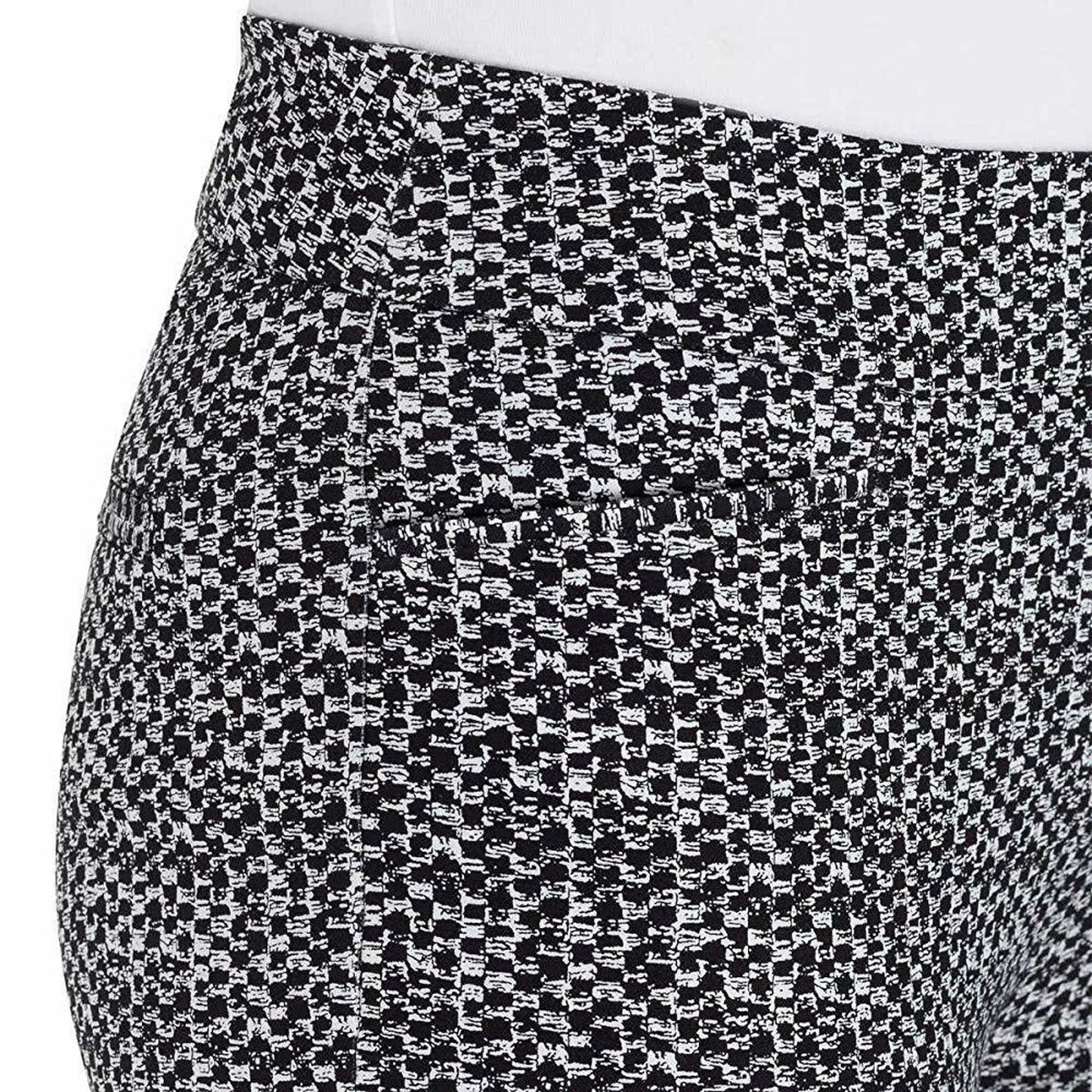 Hilary Radley Womens Pull-On Capri Pants Comfort Fit Geometric Black White Sz S
