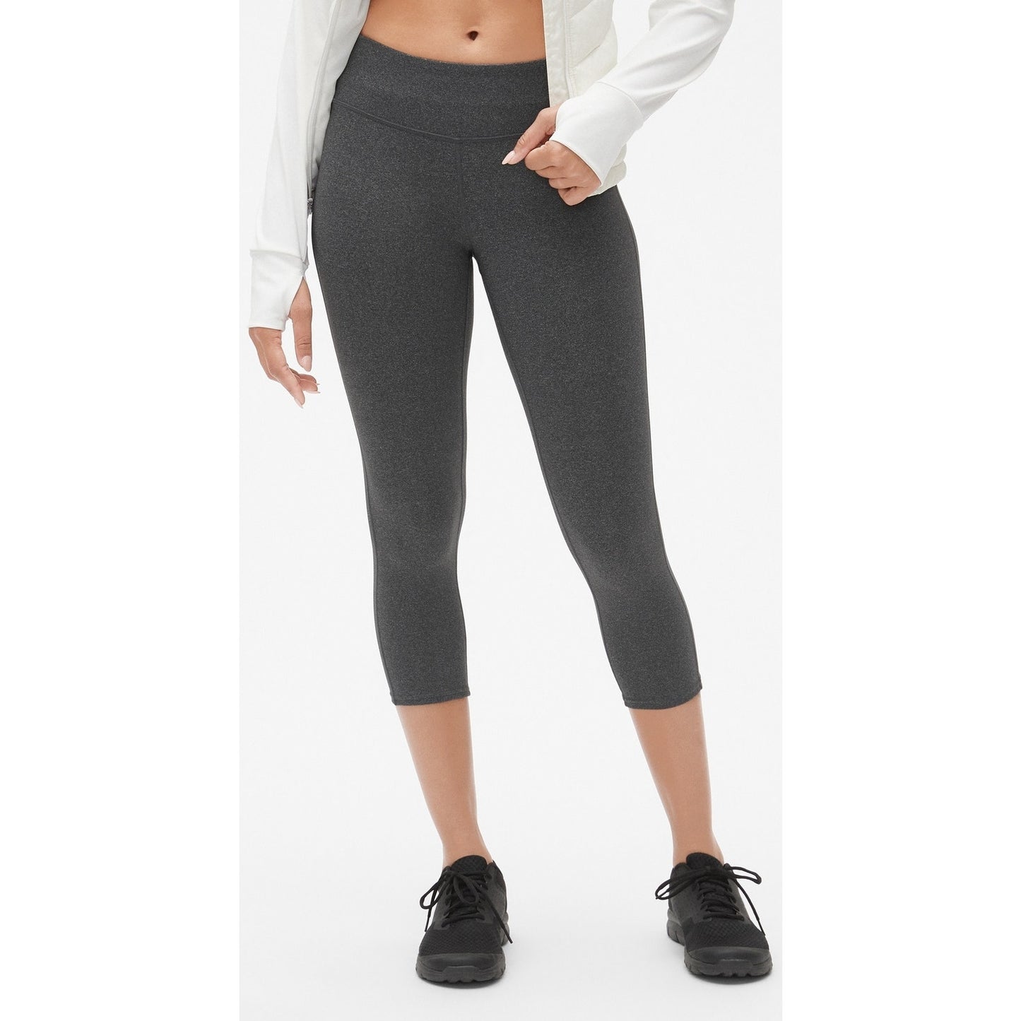 GapFit Womens Legging Capris Sport Compression Charcoal Gray Size XS