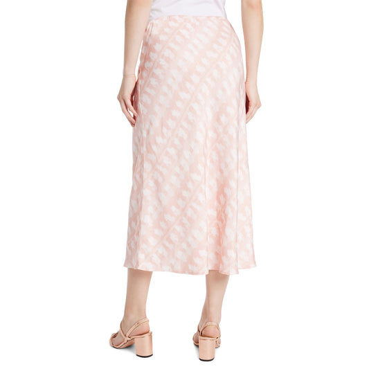 Time and Tru Womens Satin Midi Slip Skirt Pearl Blush Brush Marks Size L