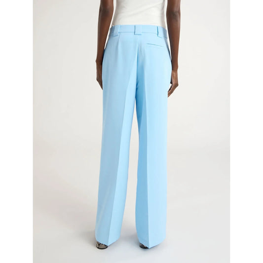 Scoop Womens Wide Leg Trousers Pockets Classic Mid Rise Crepe Cirrus Blue Size 8