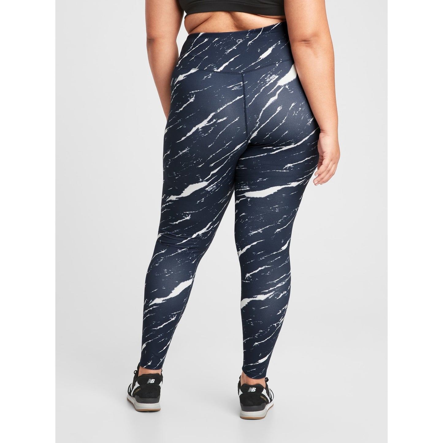GapFit Womens Print Studio Leggings Indigo Blue Marl Size S