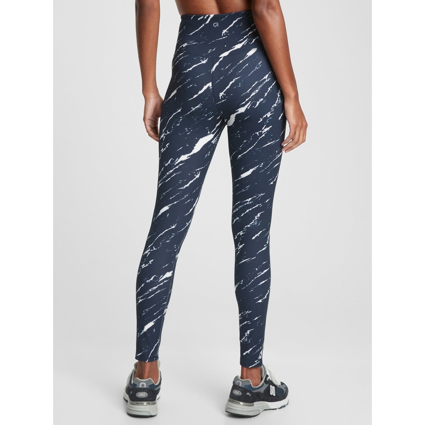 GapFit Womens Print Studio Leggings Indigo Blue Marl Size S