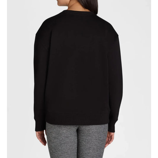 Athletic Works Womens Fleece Crewneck Sweatshirt Black Soot Size S