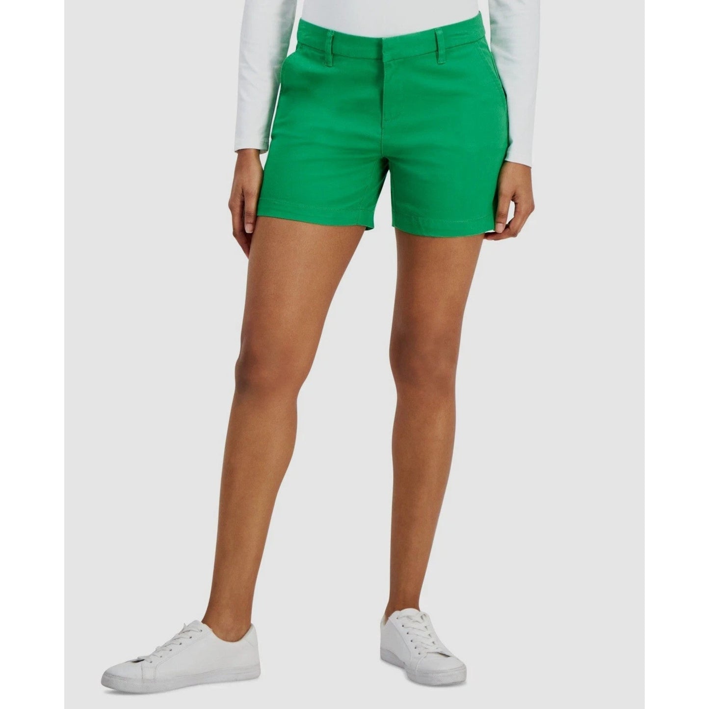 Tommy Hilfiger Womens Shorts Casual Hollywood 5" Inseam Pockets Fern Green Sz 16