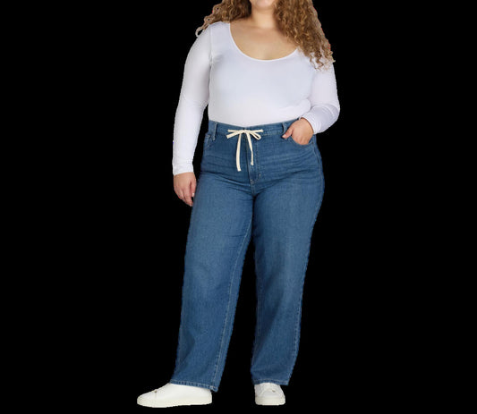 Terra & Sky Womens Plus Size Slouchy Jeans 29” Inseam Medium Wash Size 24W