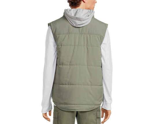 George Mens and Big Mens Hooded Vest Green Artichoke Size L