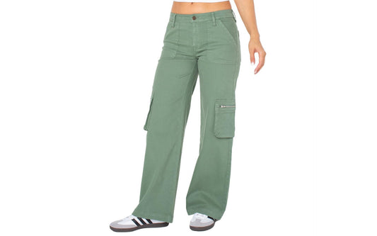 Celebrity Pink Juniors Mid Rise Wide Leg Cargo Pant Green Size 11/30