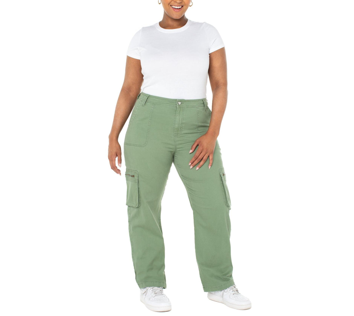 Celebrity Pink Juniors Mid Rise Wide Leg Cargo Pant Green Size 11/30
