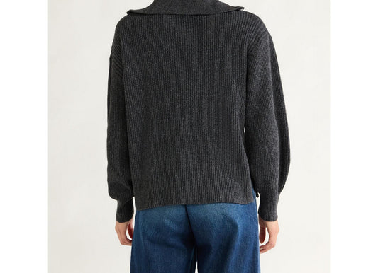 Free Assembly Women Half Zip Sweater Pullover Midweight Heather Dark Gray Size L