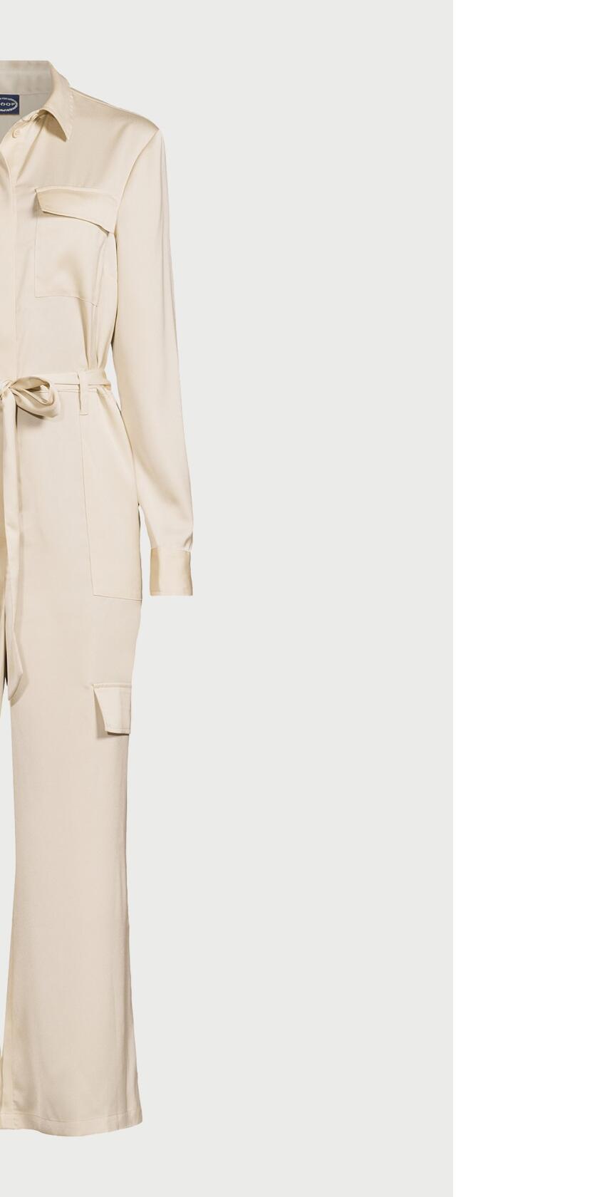 Scoop Womens Satin Wide Leg Jumpsuit Oyster Grey Size XL