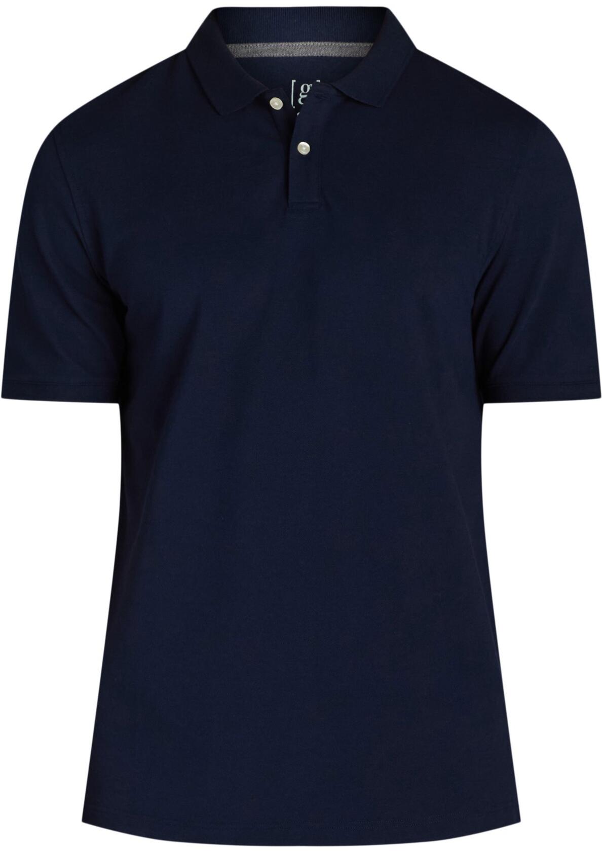 George Mens Pique Polo Shirt Short Pullover Spread Collar Dark Navy Size XL