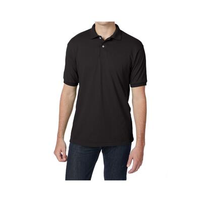 Hanes Mens EcoSmart Polo Shirt Cotton Comfort Black Size XL