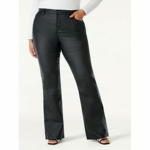 Sofia Jeans Womens Plus Size Flare High Rise Trouser 32.5 Inseam Black Size 24W