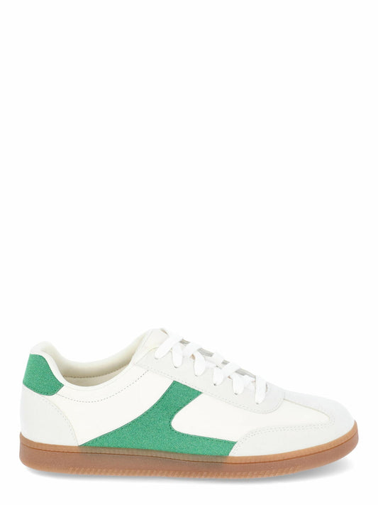 No Boundaries Womens Lace Up Sport Sneakers Memory Foam White Green Size 8.5