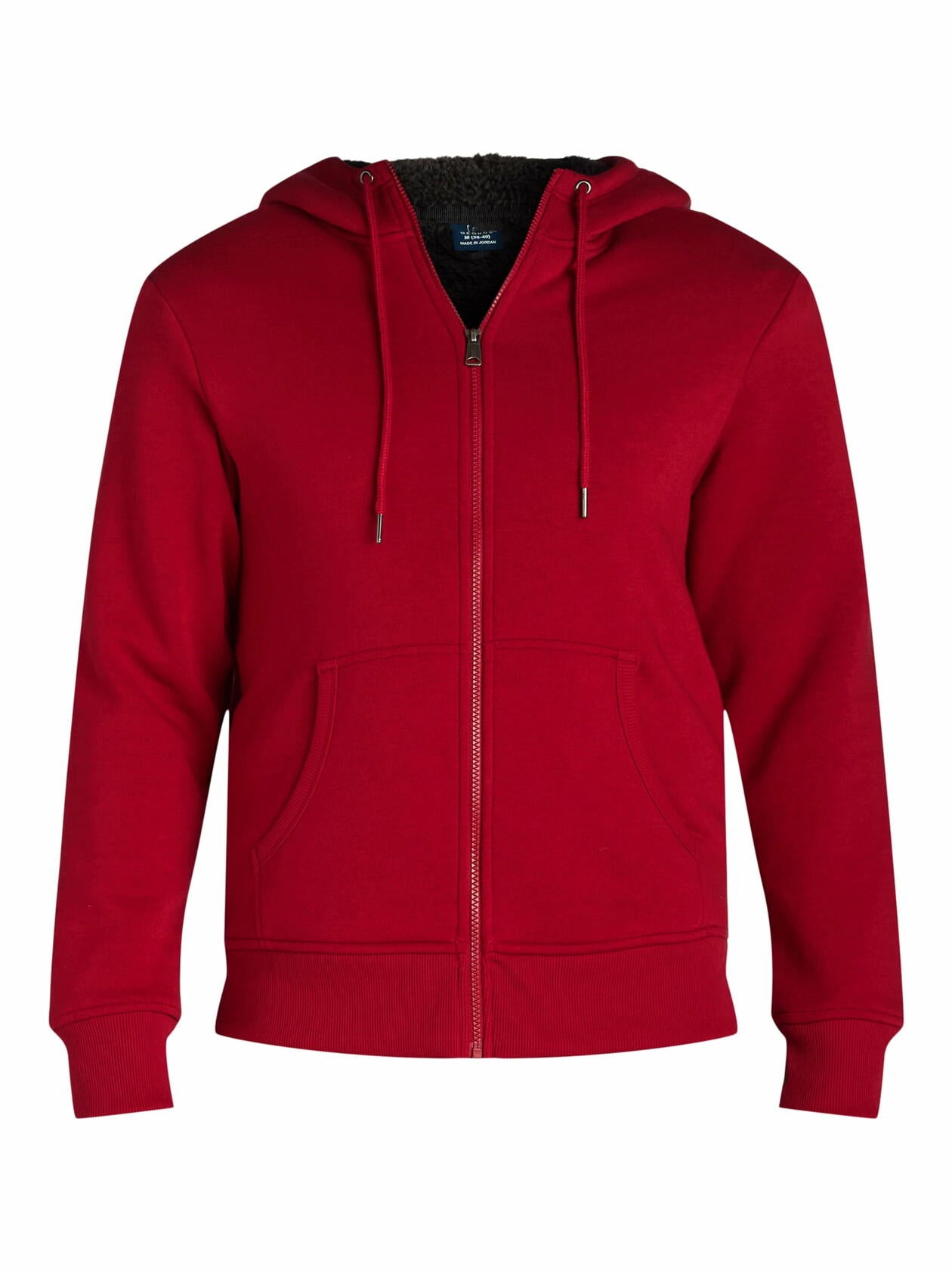 George Mens High Pile Fleece Lined Jacket with Hood Red Mark Size L