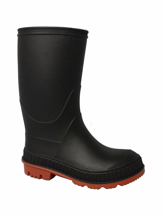 Wonder Nation Boys and Girls Unisex Chore Rain Boots Black Size 4 Big Kid