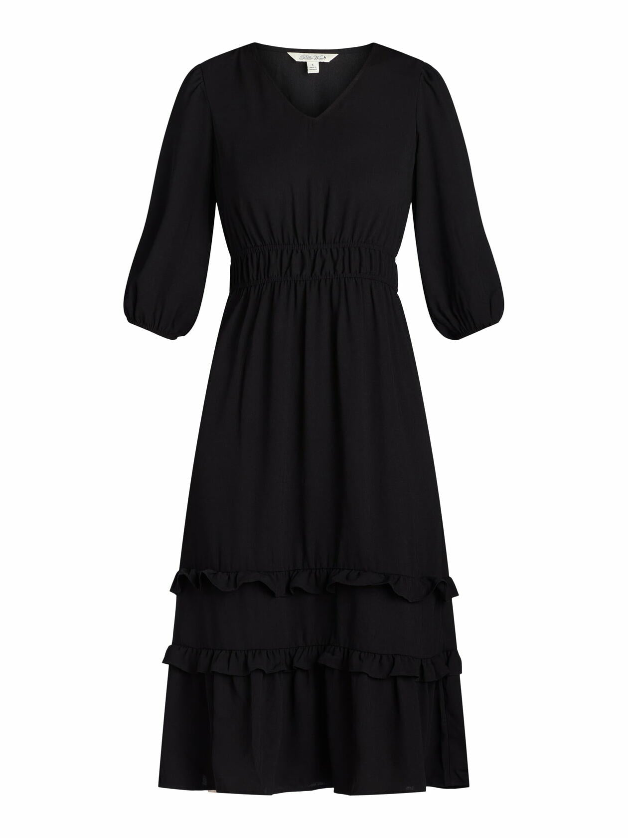 The Pioneer Woman Ruffle Maxi Dress Black Size 2X