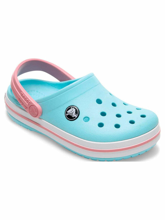 Crocs Unisex-Child Crocband Clogs Ice Blue/White Size 2 Little Kid