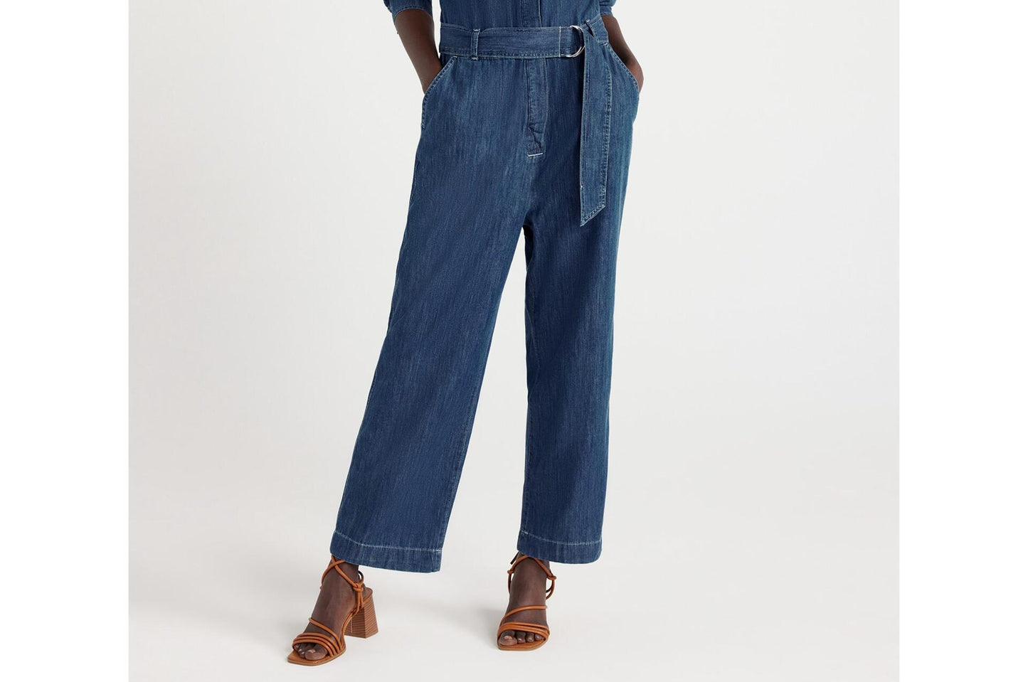 Free Assembly Womens Utility Jumpsuit 27” Inseam Dark Medium Blue Size XS