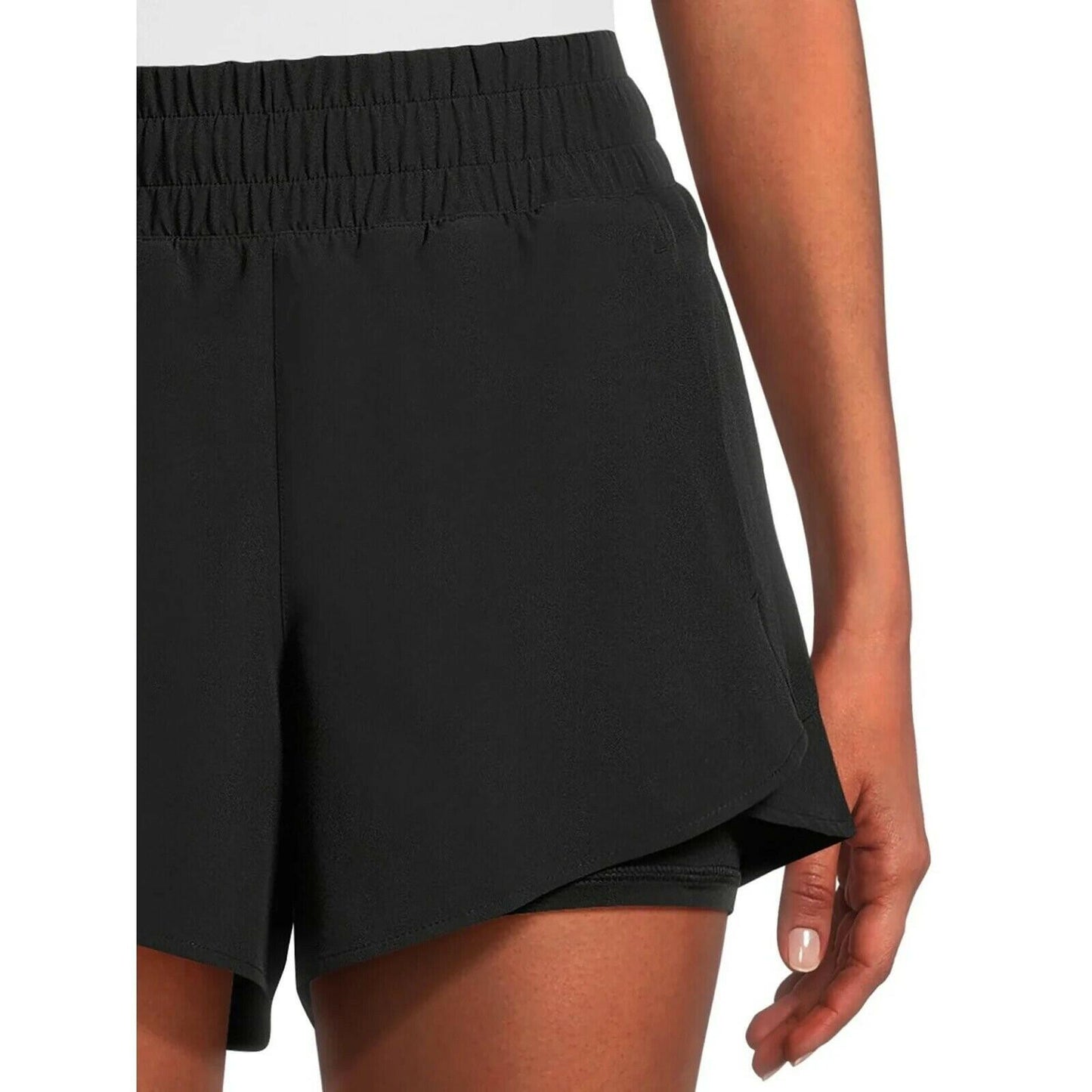 Avia Womens Running Shorts Activewear Bike Liner Shorts Black Mid Rise M