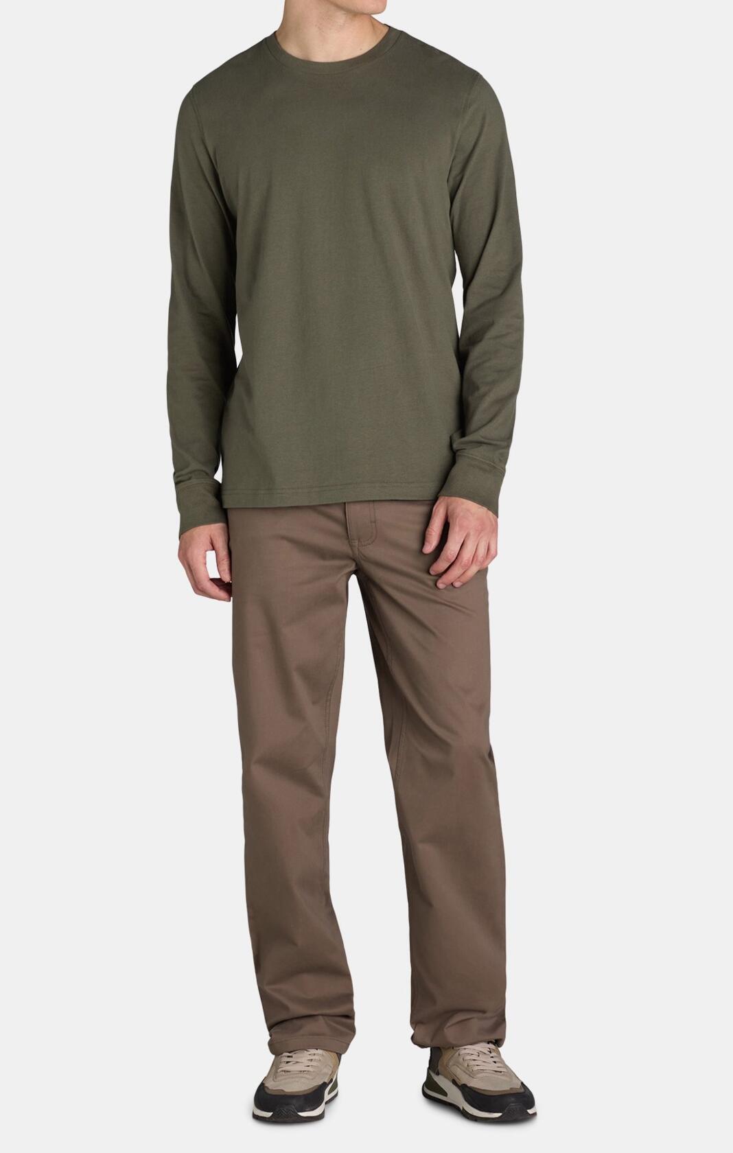 George Mens Cotton Long Sleeve T-Shirt Crewneck 2-Pack Multicolor Size L (12-44)