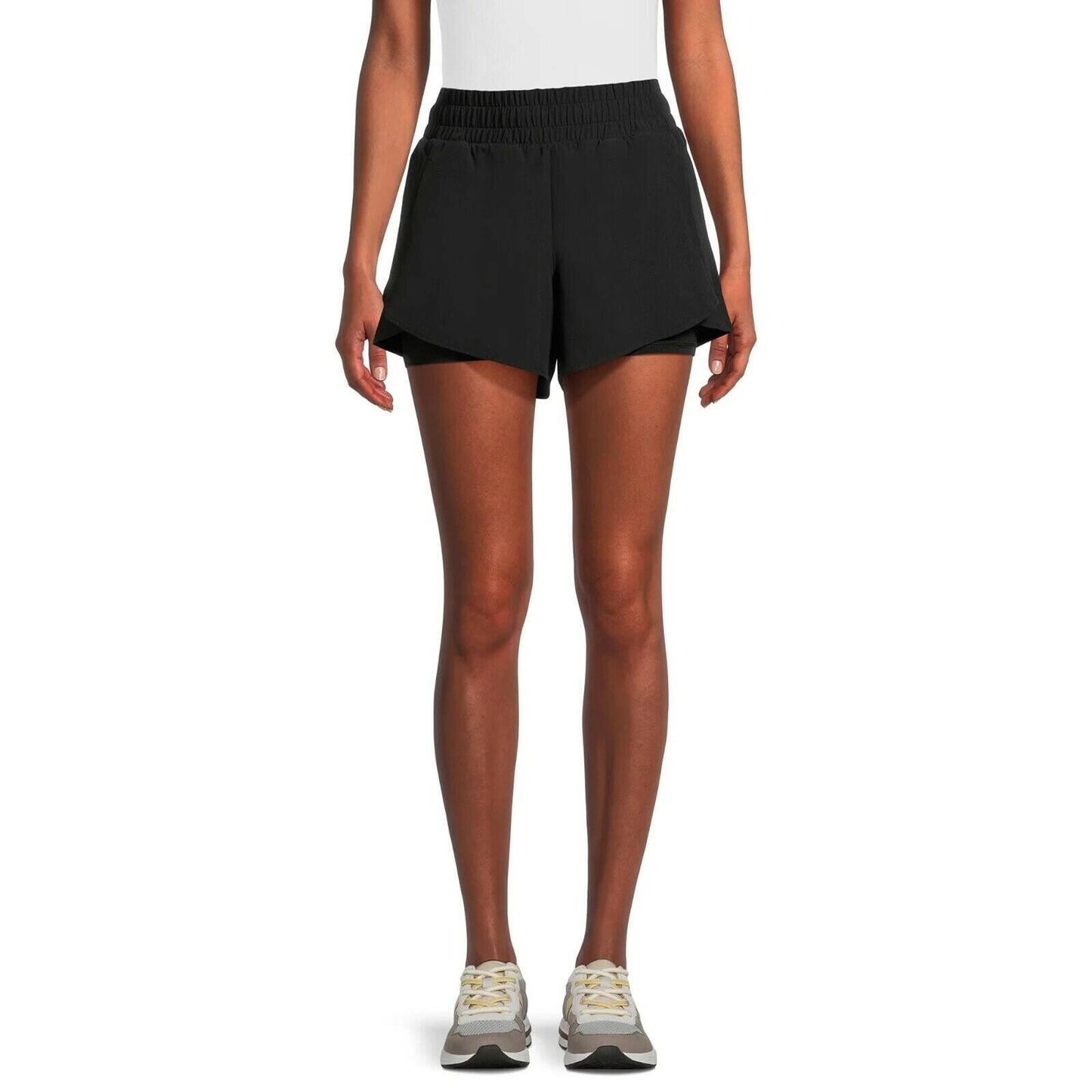Avia Womens Running Shorts Activewear Bike Liner Shorts Black Mid Rise M