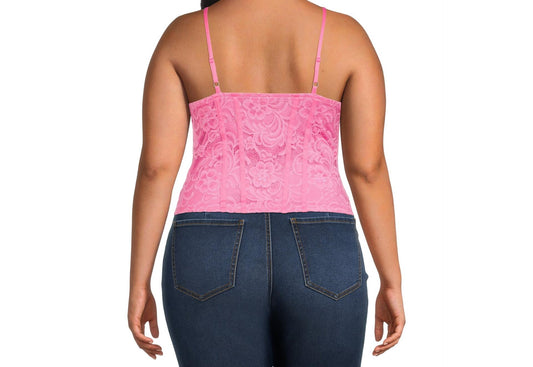 Boundaries Juniors Plus Corset Tank Bright Flamingo Size 1X (17)