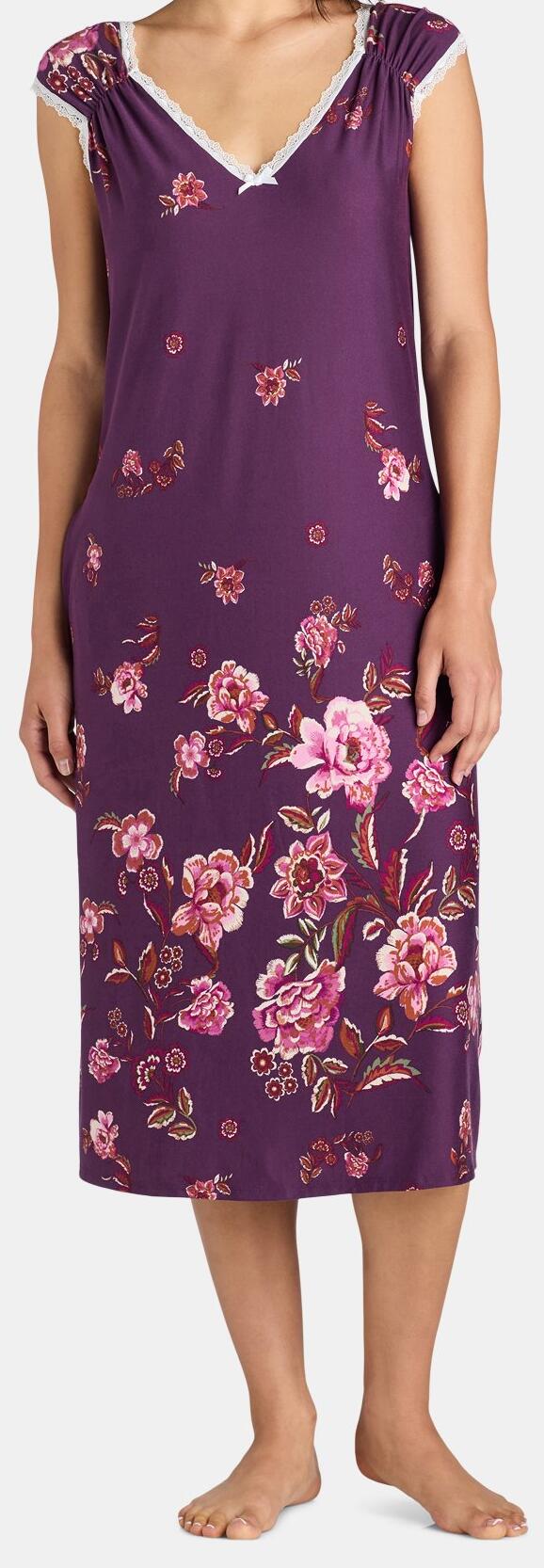 The Pioneer Woman Womens Floral Plum Relaxed Pullover Size 2X (18W-20W)