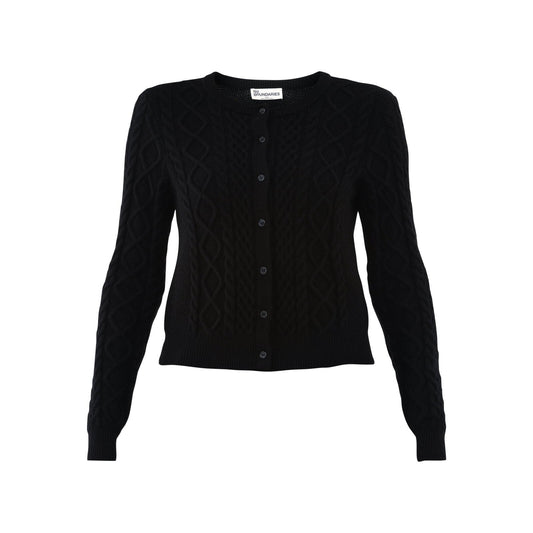 No Boundaries Womens Cardigan Scoop Neck Long Sleeve Black Size M