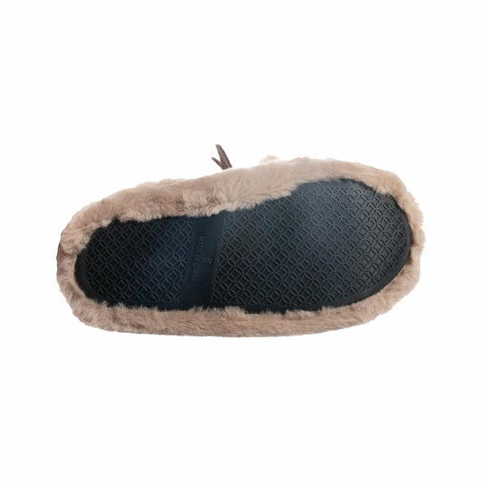 Isotoner Womens Holiday Reindeer Slippers Brown Size XL (9-10)