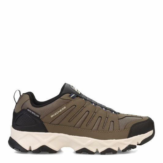 Skechers Mens Crossbar Slip-On Sneakers Hiker Cedar Brown/Black 12 Extra Wide