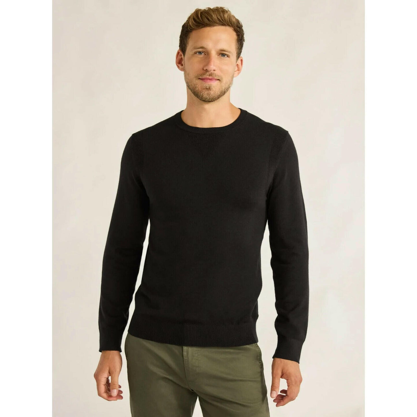 Free Assembly Mens Everyday Crewneck Sweater Pullover Black Soot Size 3XL
