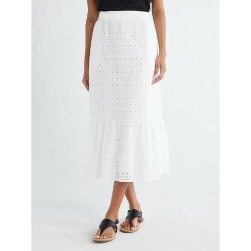 Time and Tru Womens Cotton Eyelet Midi Skirt