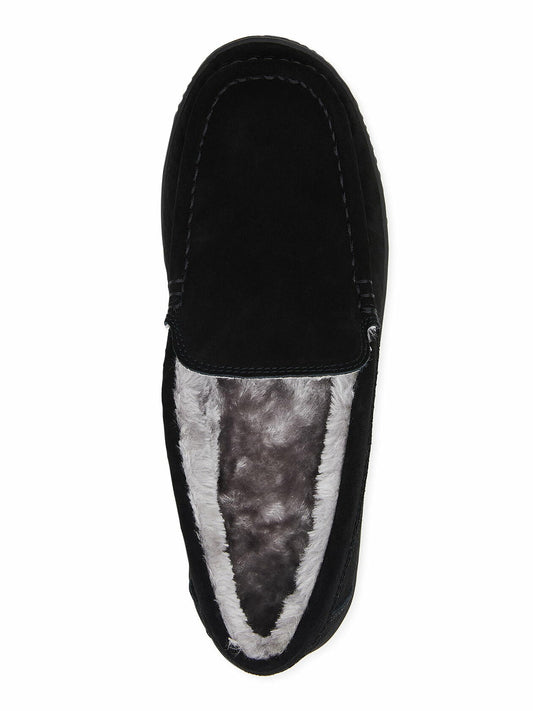 George Mens Hillcrest Moccasin Slippers Black Size 9-10