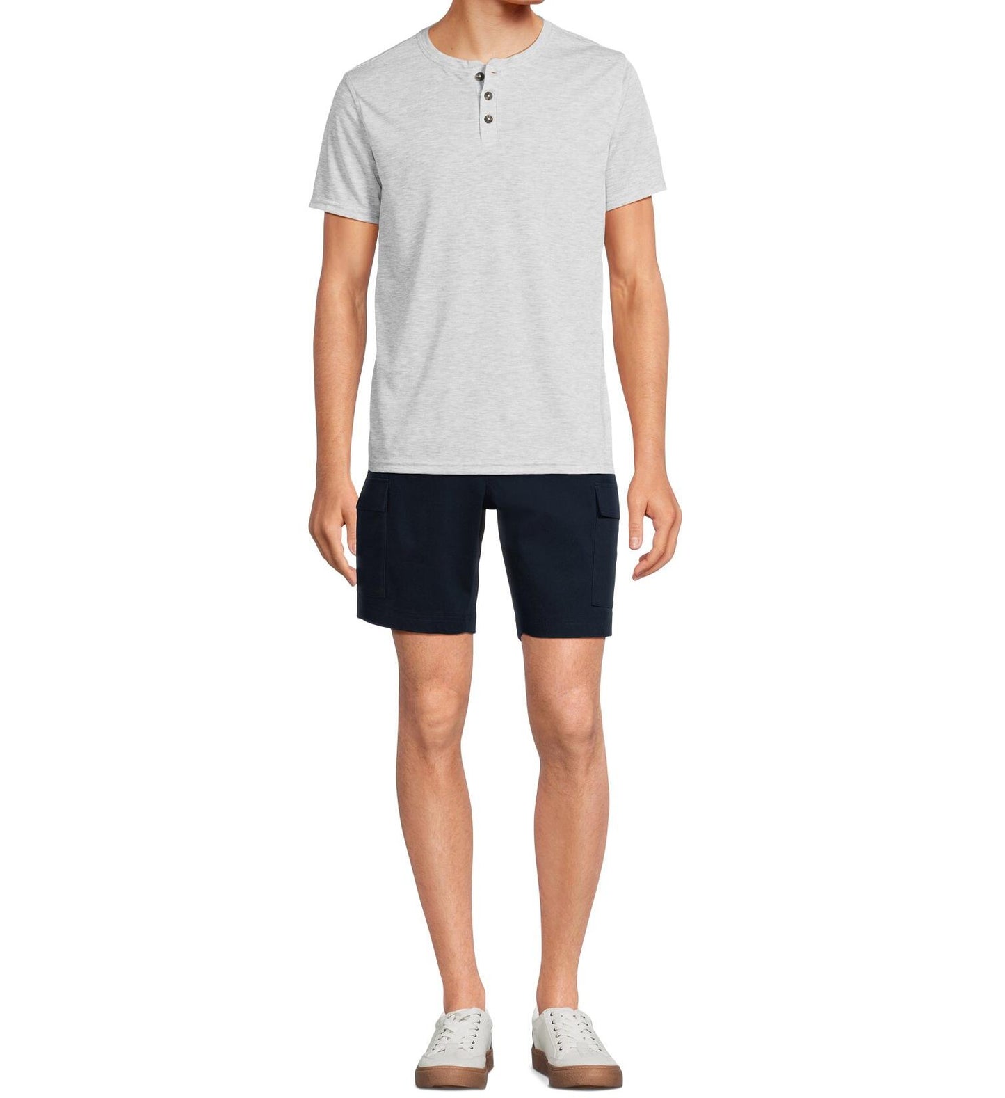 Hollywood Mens Stretch Twill Cargo Shorts 8" Inseam Navy Size L