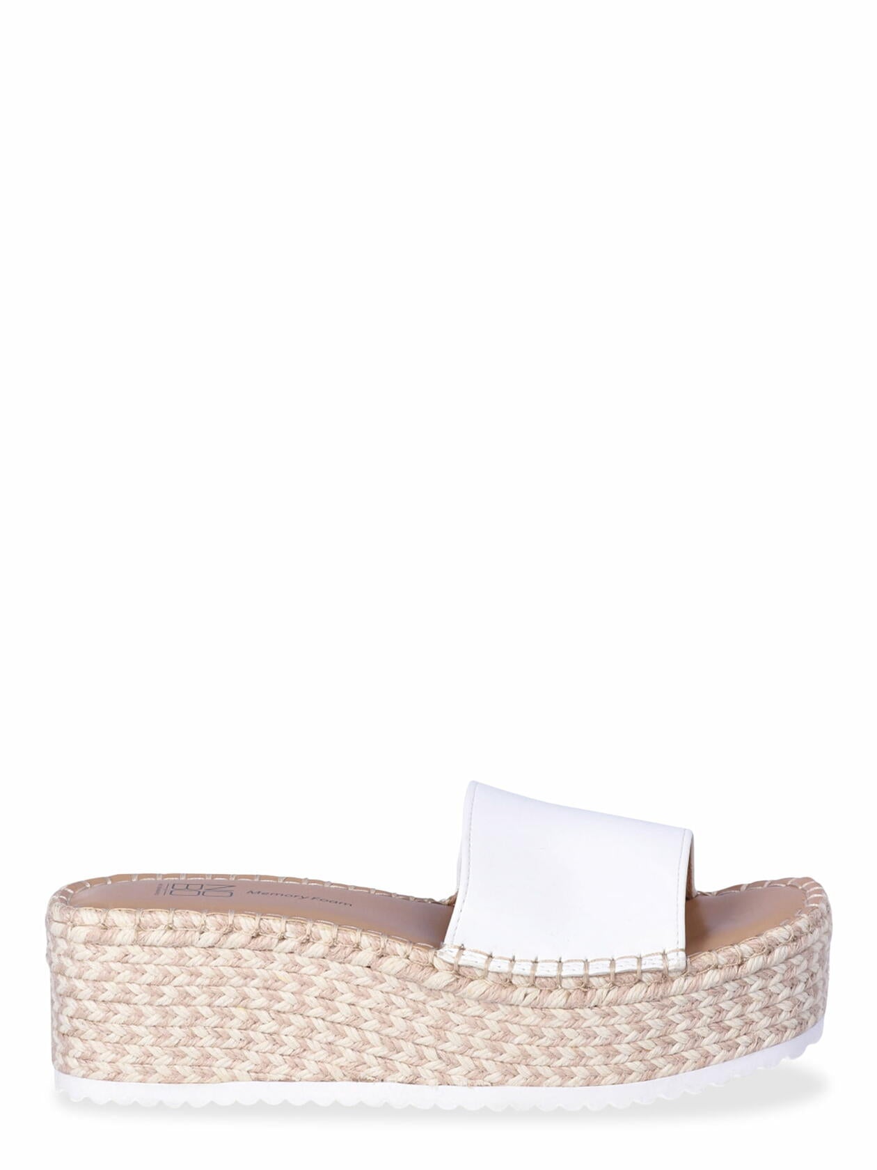 No Boundaries Womens Platform Mid-Heel Slip-on Comfy Sandals White Size 7