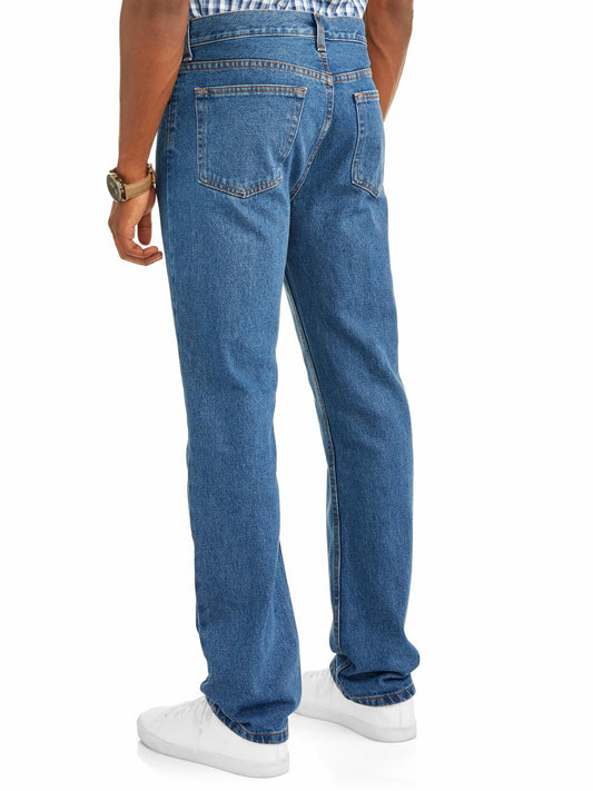 George Mens 100% Cotton Regular Fit Jeans Medium Wash Size 48x32