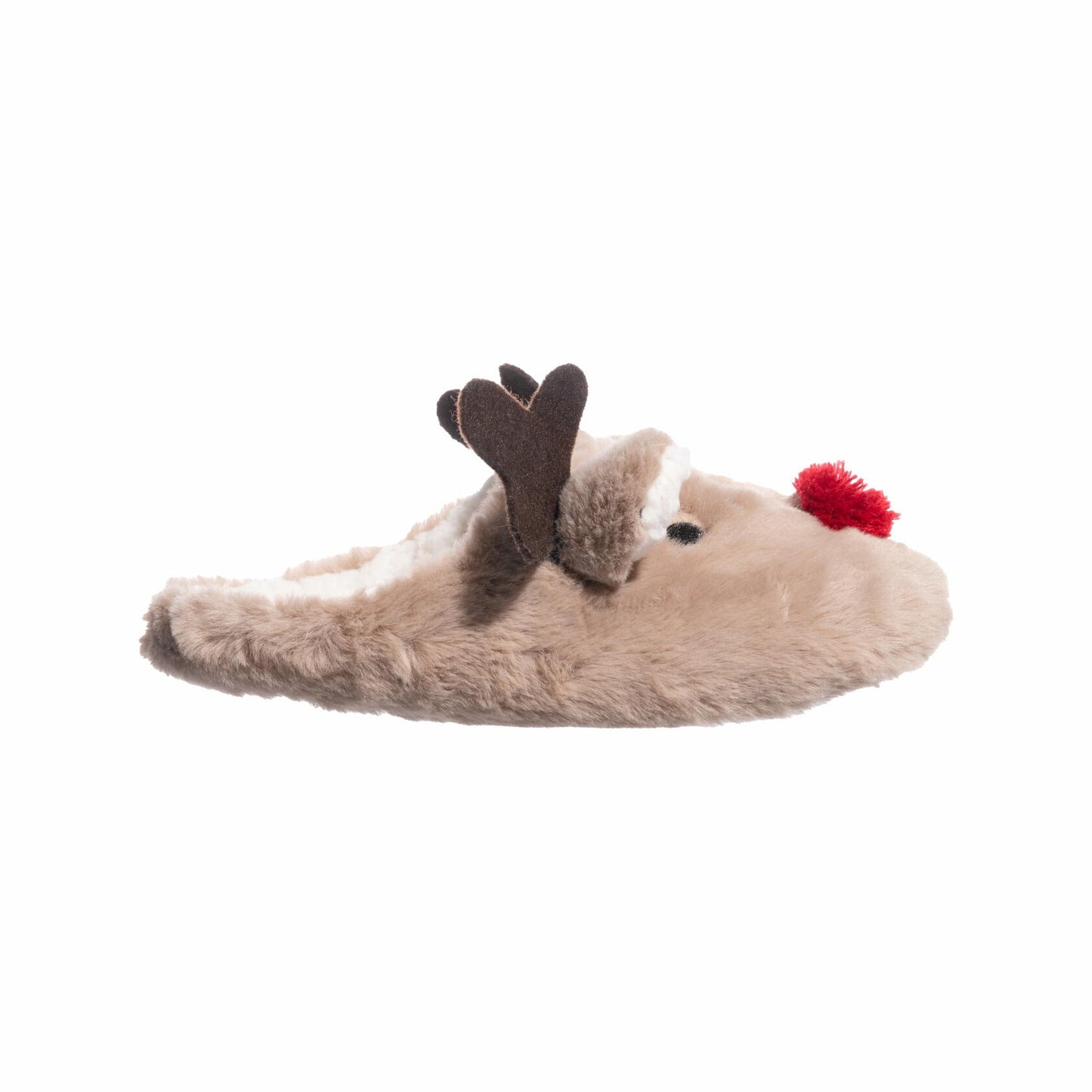 Isotoner Womens Holiday Reindeer Slippers Brown Size XL (9-10)