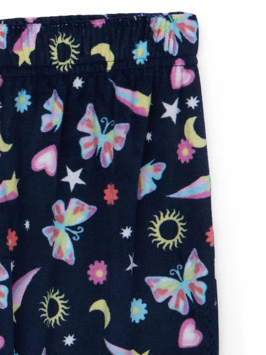 Dream Big Peace Out Girls Velour Pajama Set 2 Piece Navy Size S (6-6X)