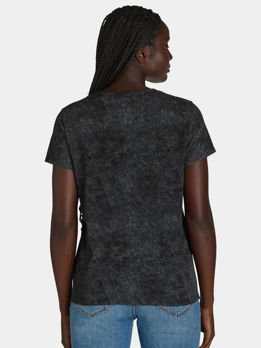 Wound Up Juniors Rebel Hearts Graphic Print T-Shirt Black Size XS