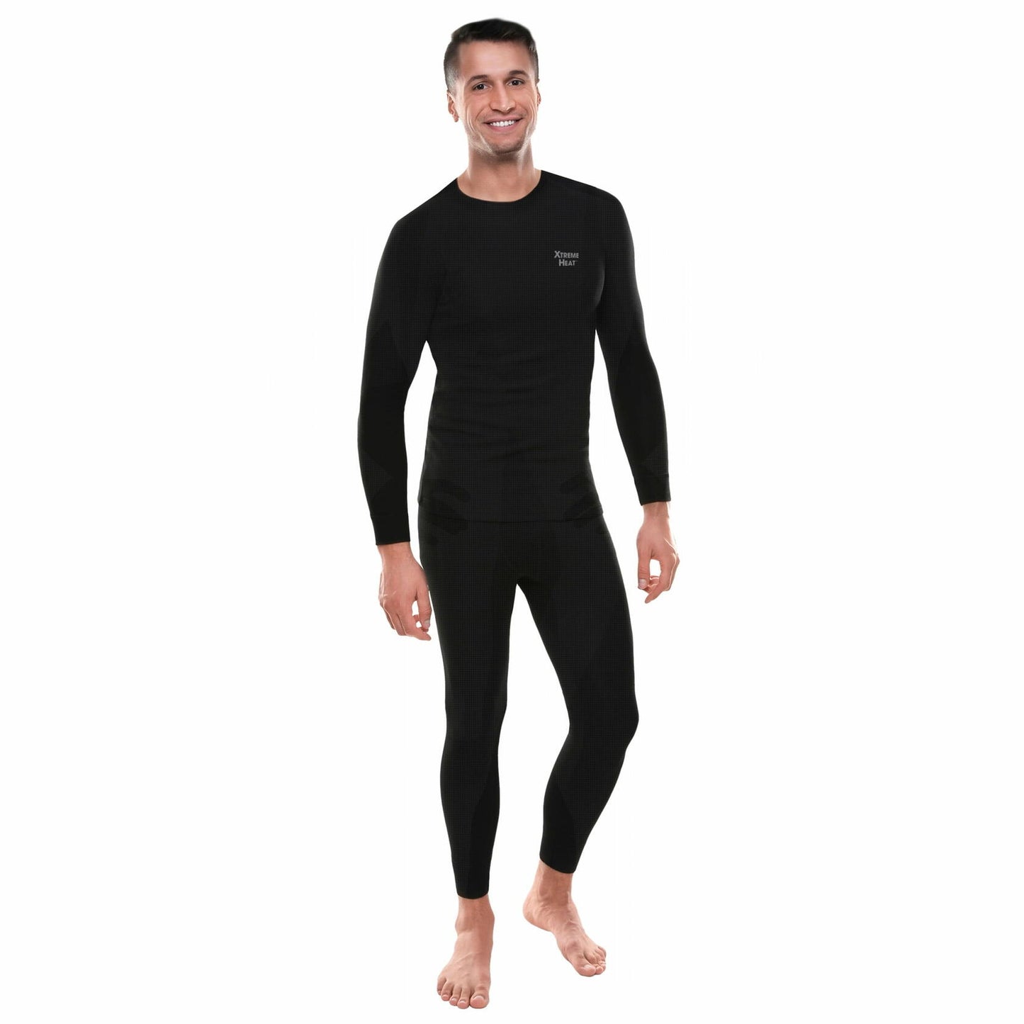 Xtreme Heat Mens Thermal Underwear Set Insulated Shirt & Long Johns Black Size M