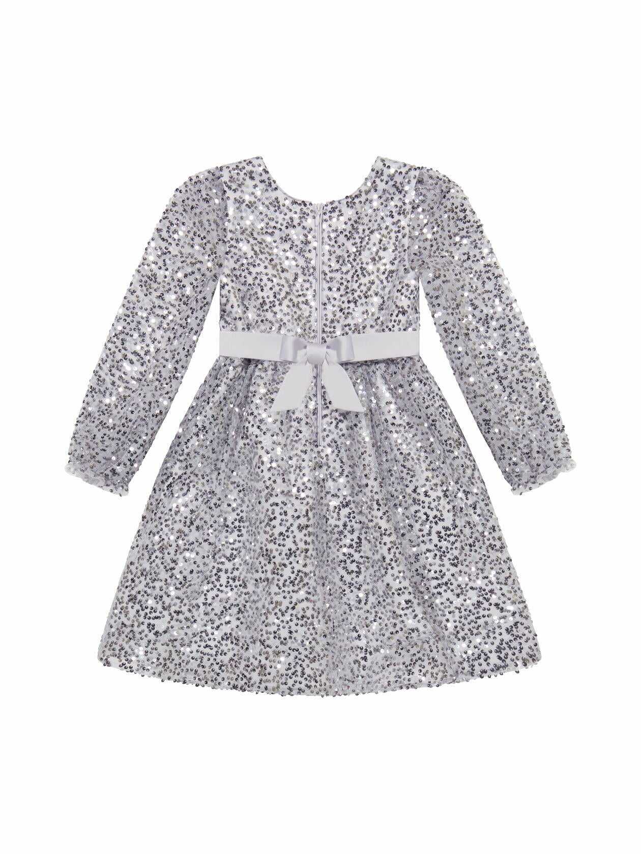 Kensie Girl Long Sleeve Holiday Dress Silver Size 14