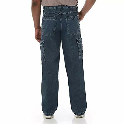 Wrangler Mens and Big Mens Relaxed Fit Wide Leg Cargo Jean Dark Stone Size 30x30