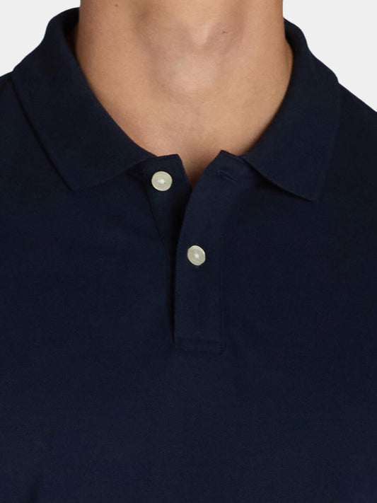 George Mens Pique Polo Shirt Short Pullover Spread Collar Dark Navy Size XL