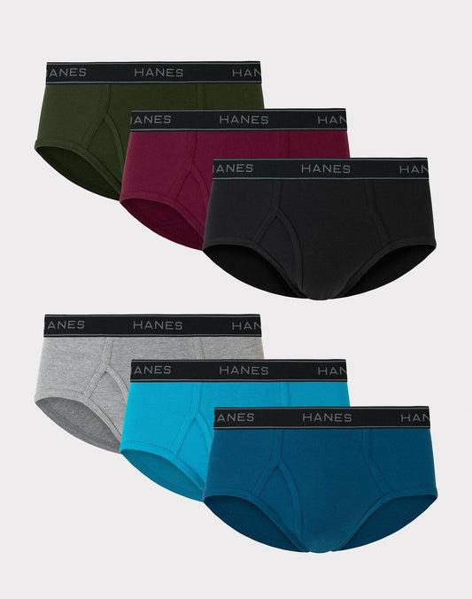 Hanes Mens Mid-Rise Brief Underwear Pack Comfort Flex 6-Pack Assorted Size M