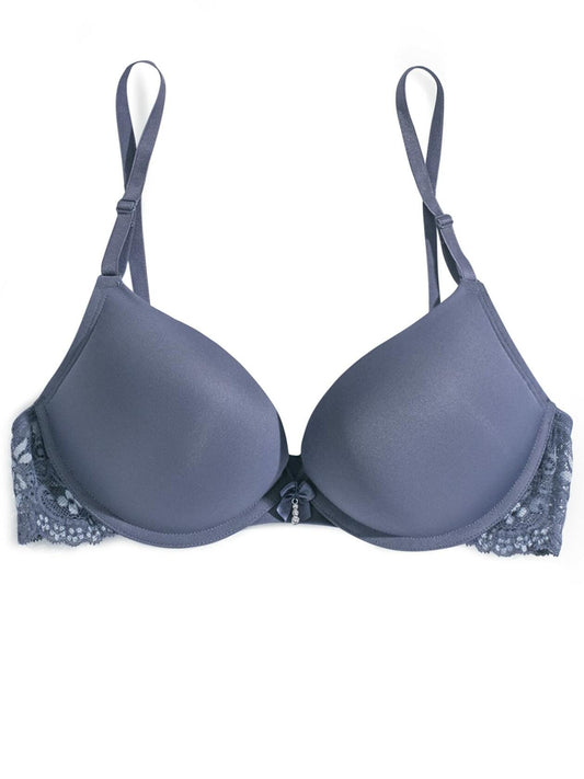 Smart & Sexy Womens Maximum Cleavage Bra Grisaille with Artic Ice Xdye Size 38C