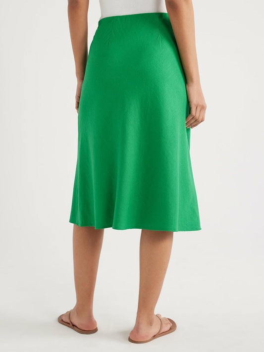 Free Assembly Womens Bias Slip Midi Skirt Jelly Bean Green Size XXL