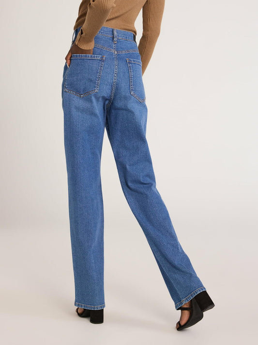 Scoop Womens Stovepipe High Rise Straight Leg Jeans Medium Wash Size 12