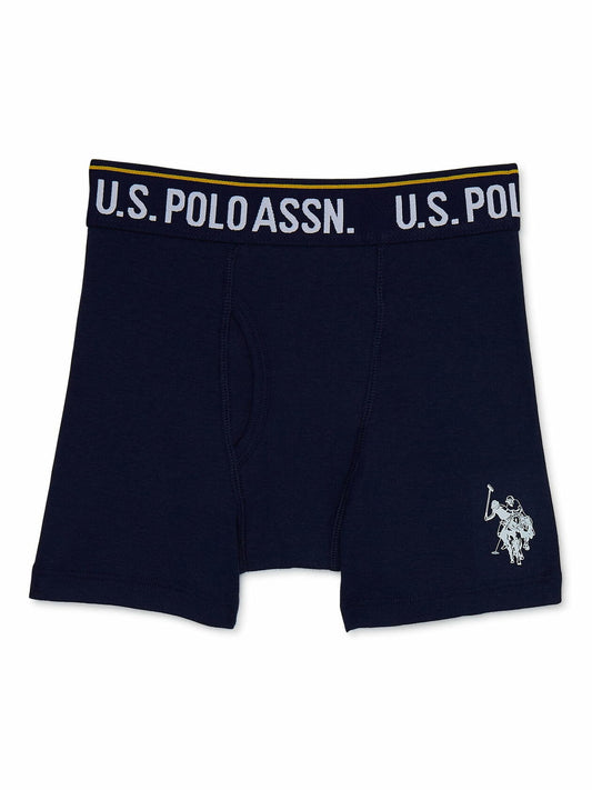 U.S. Polo Assn Boys Cotton Tagless Underwear Boxer Briefs 5-Pack Assorted Size M