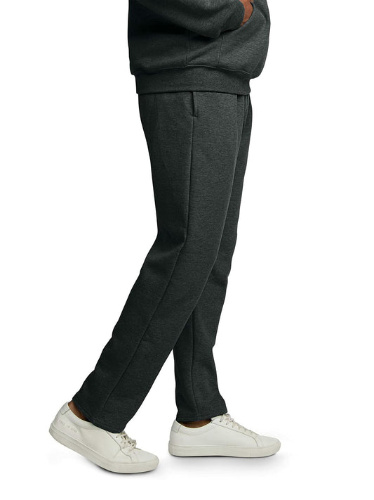 Fruit of the Loom Mens EverSoft Fleece Open Bottom Sweatpants Black Heather Sz L